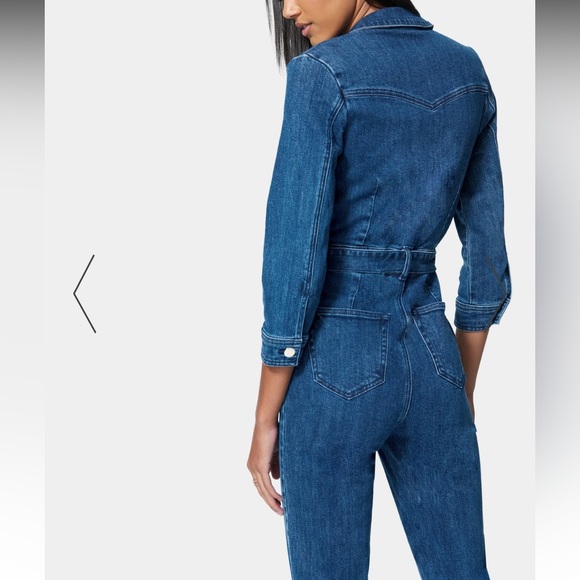 BEBE BELTED DENIM JUMPSUIT - Picture 3 of 10